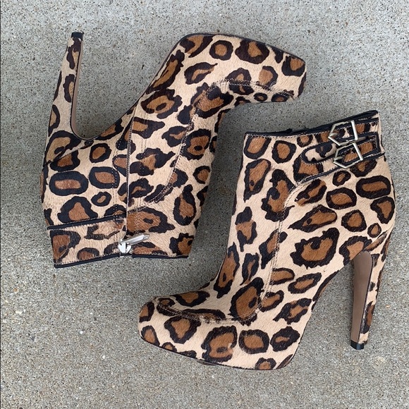 Sam Edelman Kit leopard print ankle boots - Picture 1 of 11